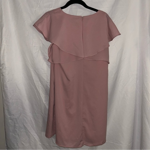 Lulus Dress Lookin' Cute Mauve Pink Short Flutter Sleeve Shift Lined Dress - Picture 5 of 6